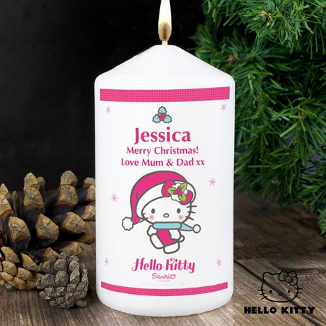 Personalised Hello Kitty Pink Christmas Candle Extra Image 1